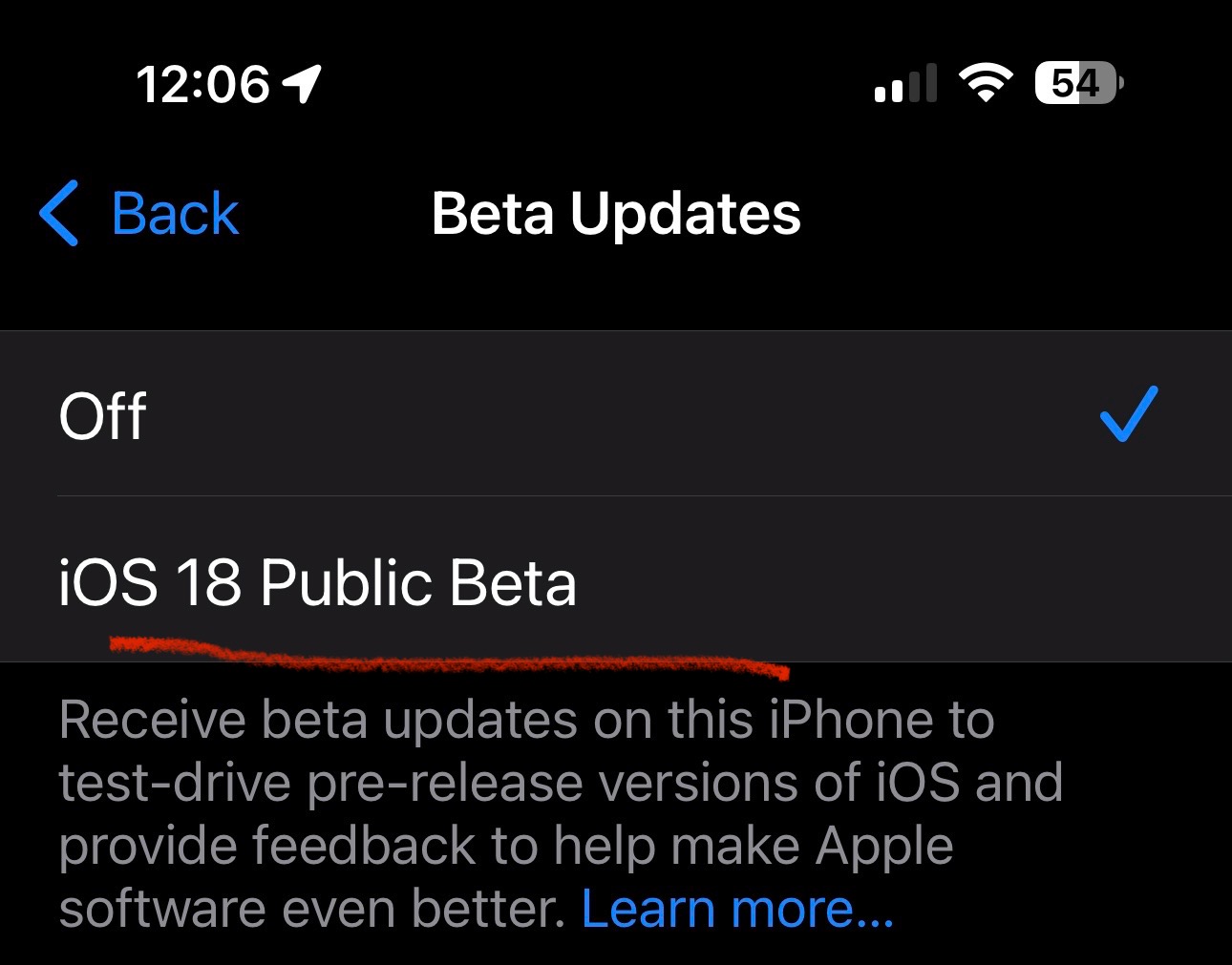 Settings –> Software update –> Beta Updates –> Public Beta